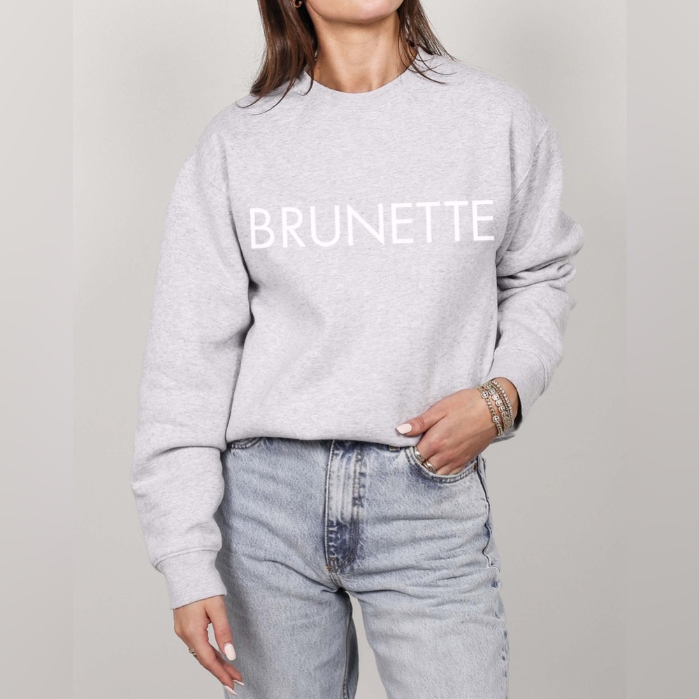 Brunette The Label Gray Crew Neck Sweater